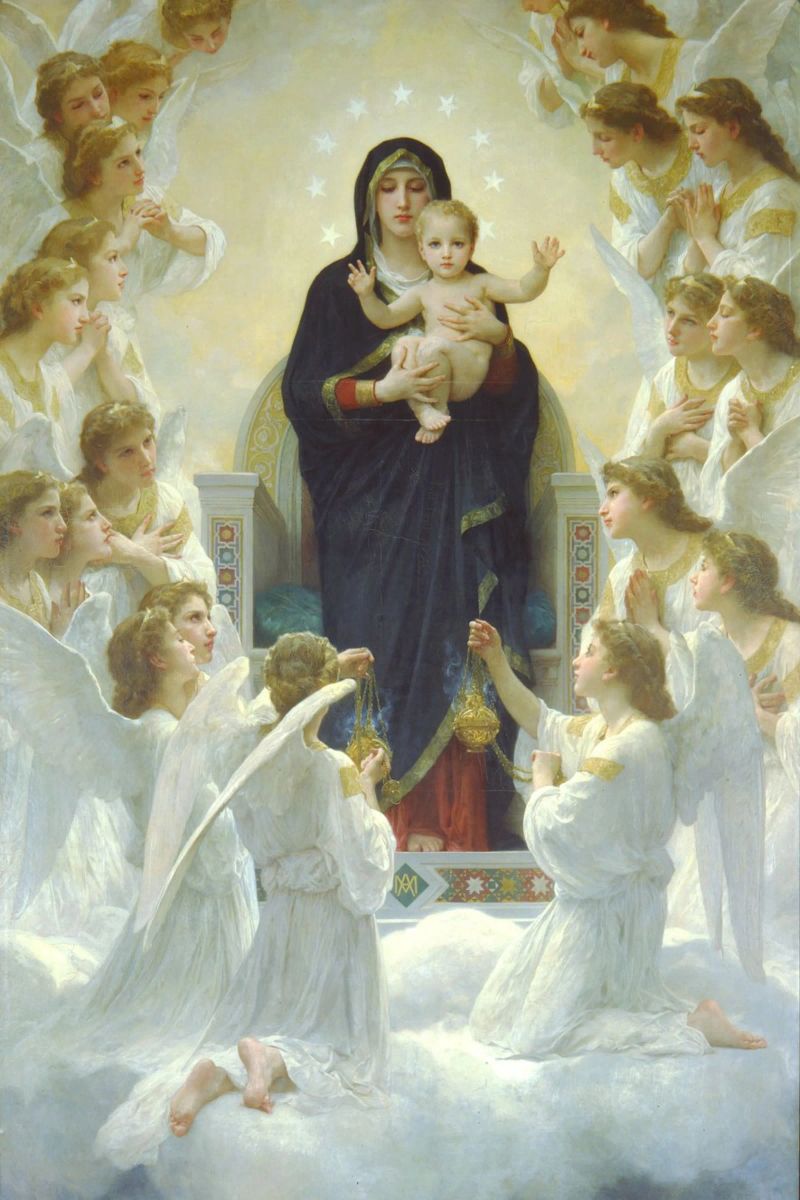 William-Adolphe Bouguereau - La Vergine con gli angeli poster da Timeless Artworks