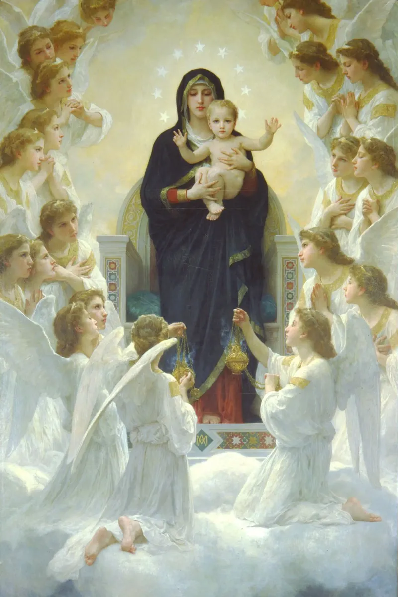 William-Adolphe Bouguereau - La Vergine con gli angeli poster da Timeless Artworks