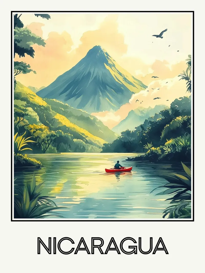 Nicaragua tela con Cornice a cassetta da Frame the World