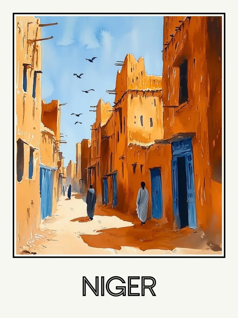 Niger poster con telaio in plastica da Frame the World