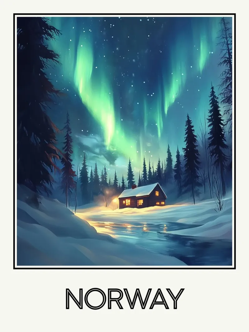 Norvegia tela con Cornice a cassetta da Frame the World