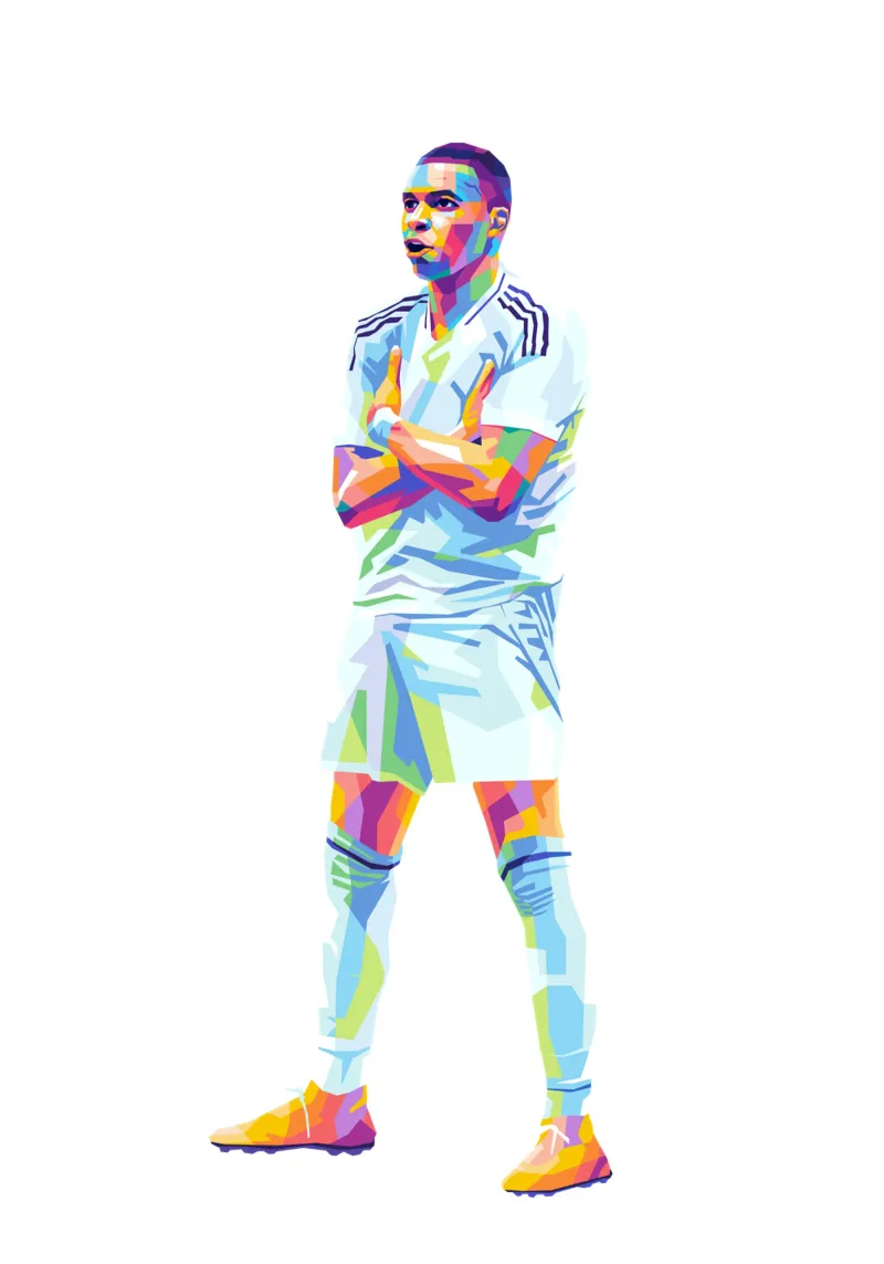 Giocatore mBappe Real Madrid pellicola backlit da WPAP MALANG