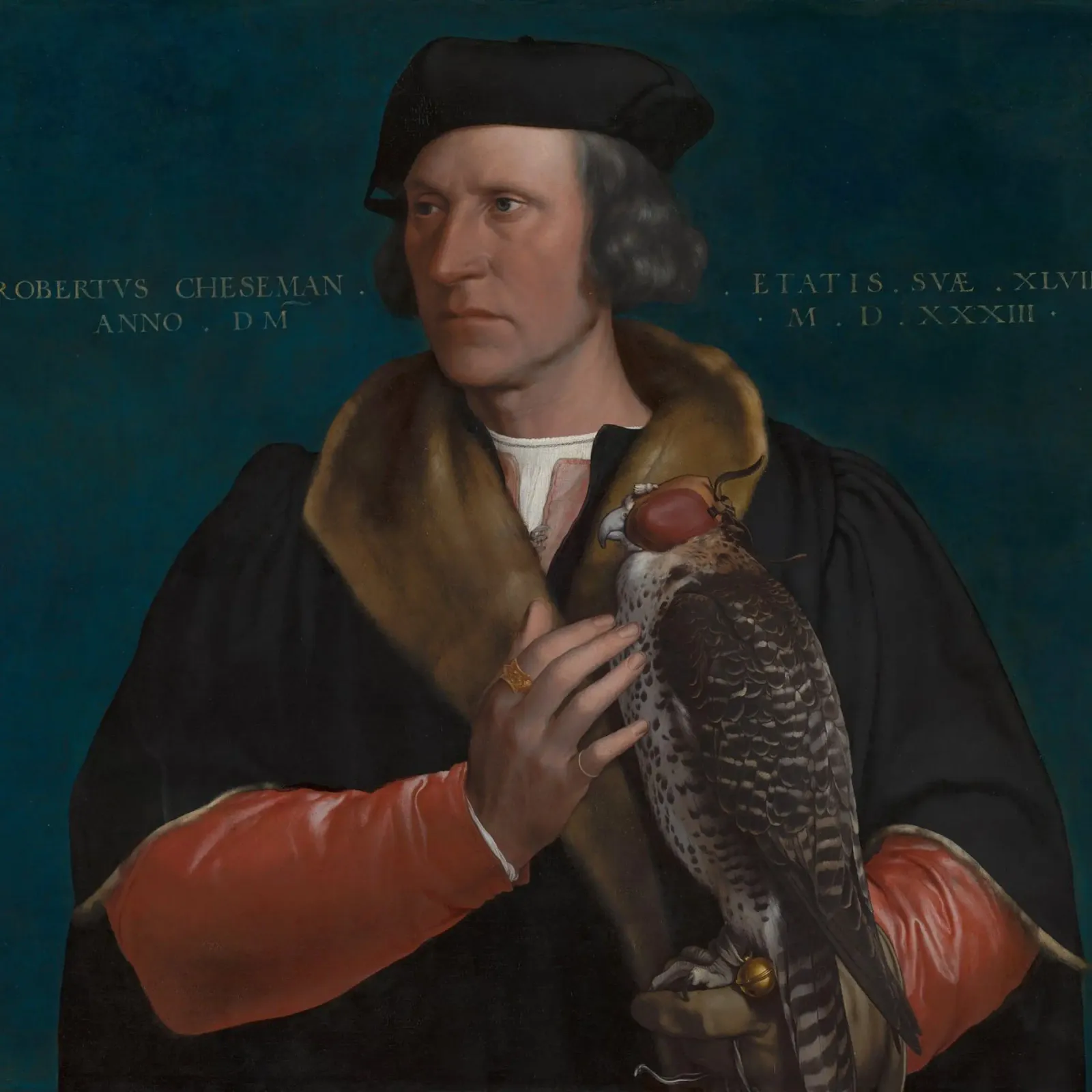 Hans Holbein - the Younger Portrait of Robert Cheseman canvas with Floater frame by Timeless Artworks