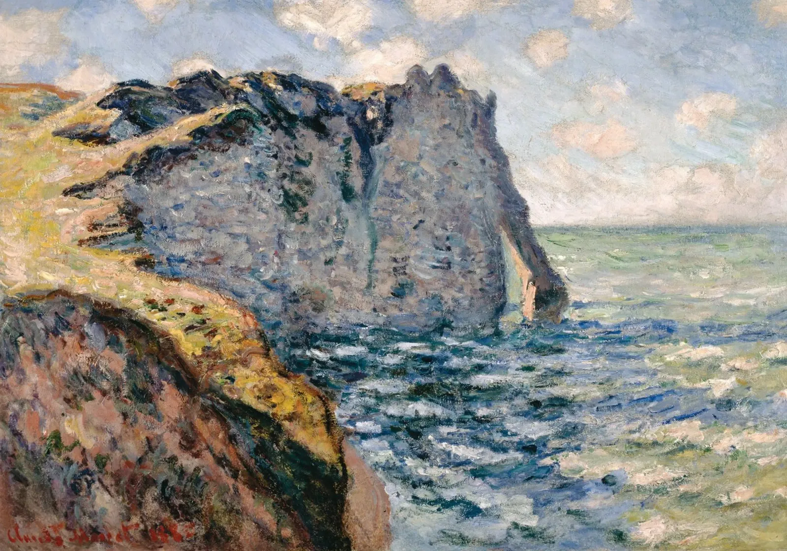 Claude Monet - La falesia di Aval, Etrétat pellicola backlit da Timeless Artworks