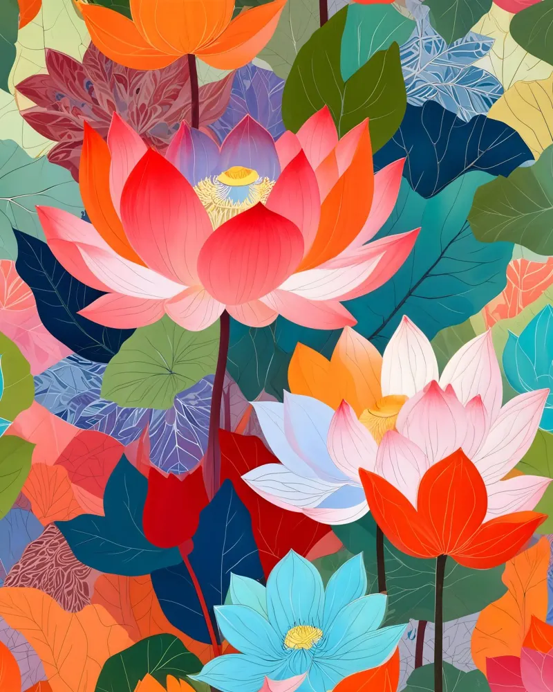 Il Giardino del Loto Incantato poster con telaio in plastica da 83oranges