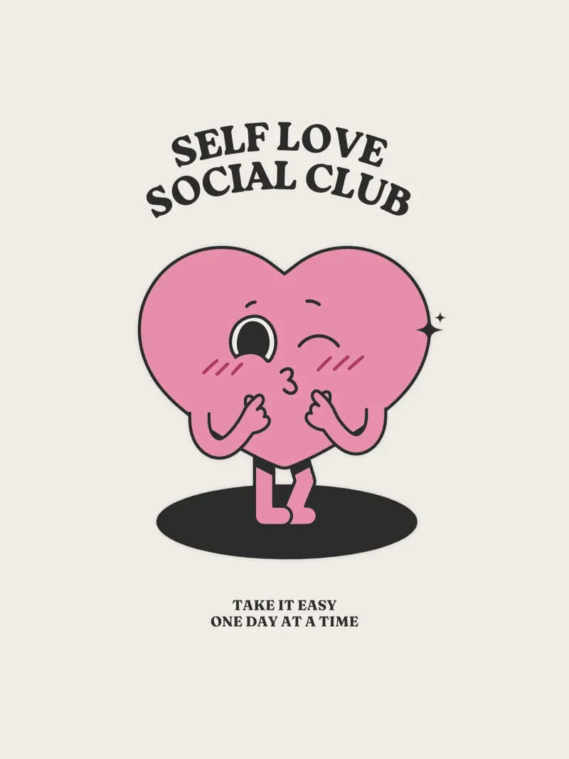Liebe Dich Selbst – Charmanter Kawaii-Print Poster von Studio Mooodz
