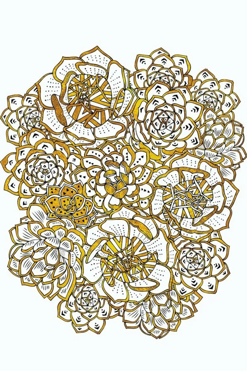Succulent Bouquet carta hahnemühle da Pom Graphic Design