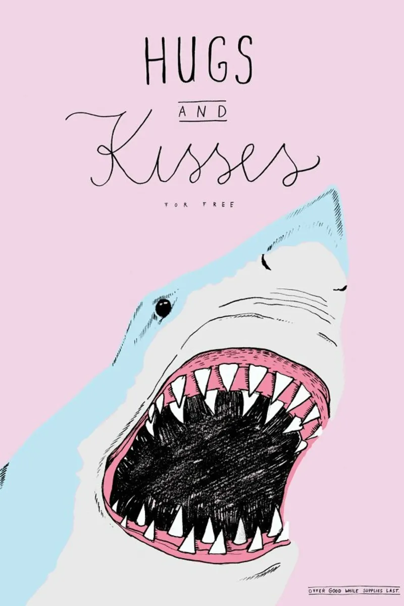 Hugs and Kisses poster con telaio in plastica da typealive