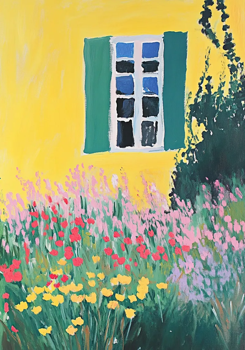 Fleurs sauvages Fauvisme Coloré Jaune plexiglas de Euphoria Theresa