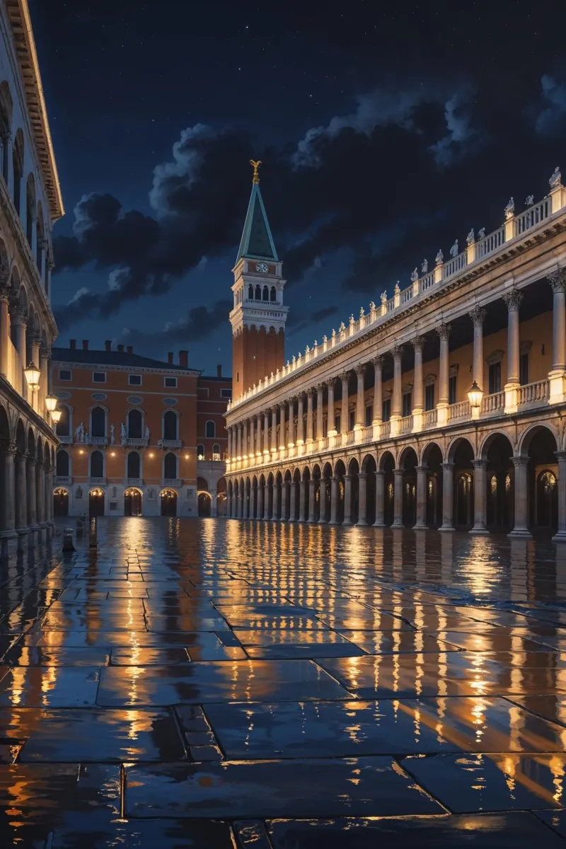 Golden Arches of Venice: A Dreamy Nighttime Scene plexiglass da AlbertKlee
