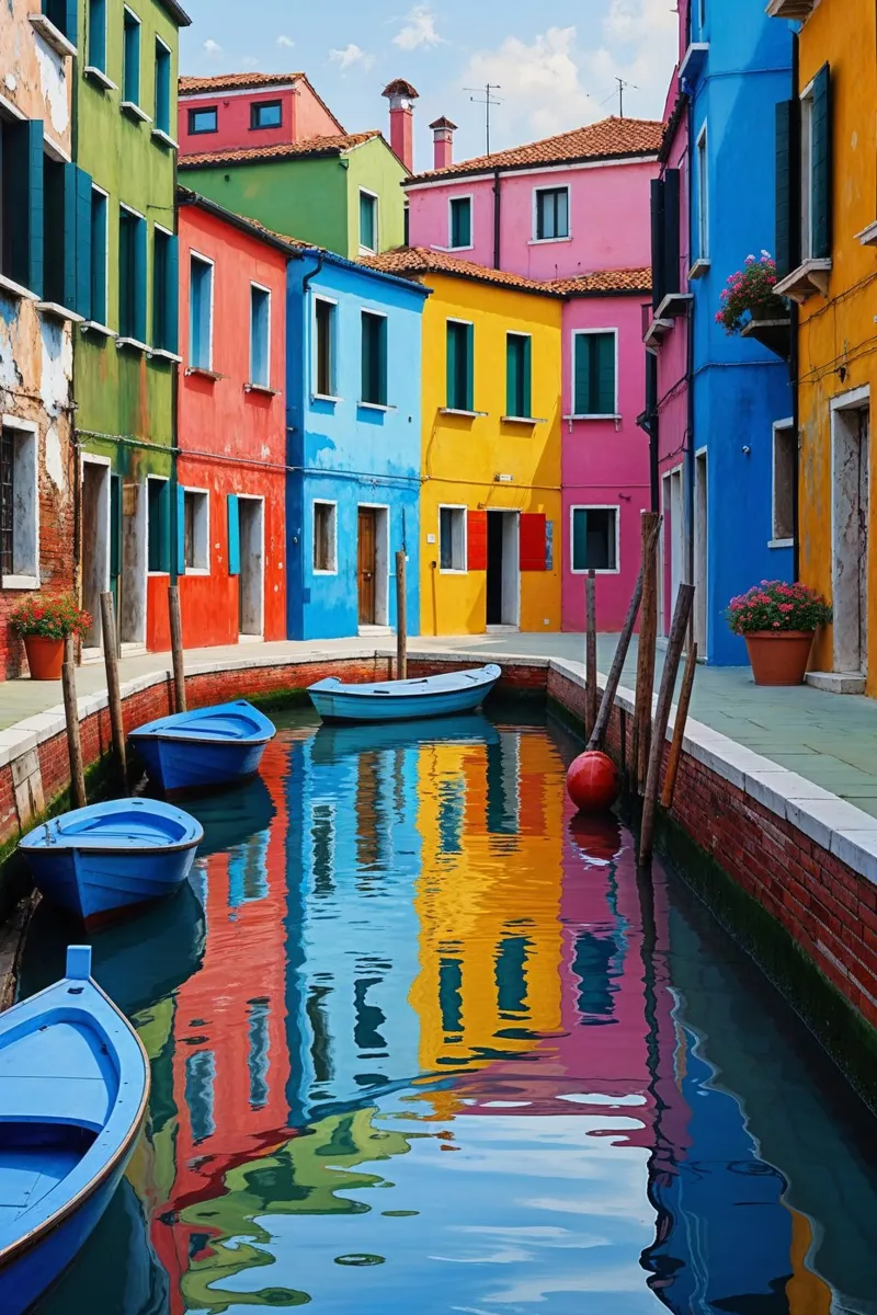 Burano’s Canals – A Dream in Color alluminio dibond da AlbertKlee