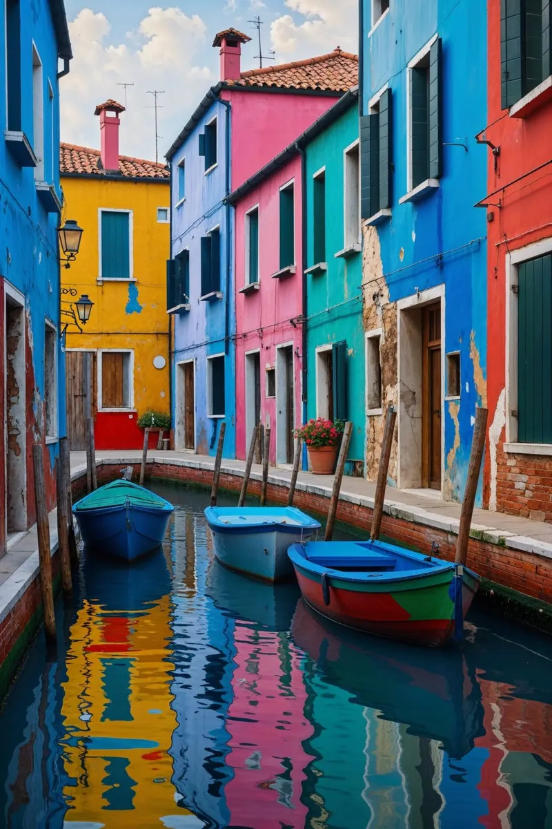 Burano’s Iconic Colors and Reflections carta hahnemühle da AlbertKlee