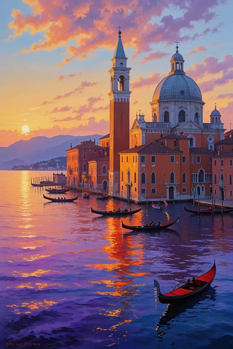 Evening Glow on San Giorgio poster da AlbertKlee
