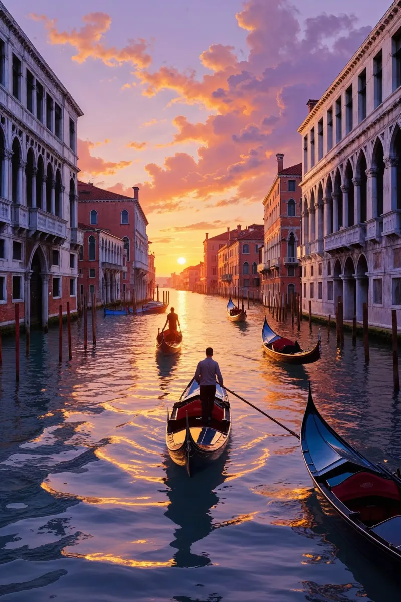 Romantic Gondola Journey Through Venice carta hahnemühle da AlbertKlee