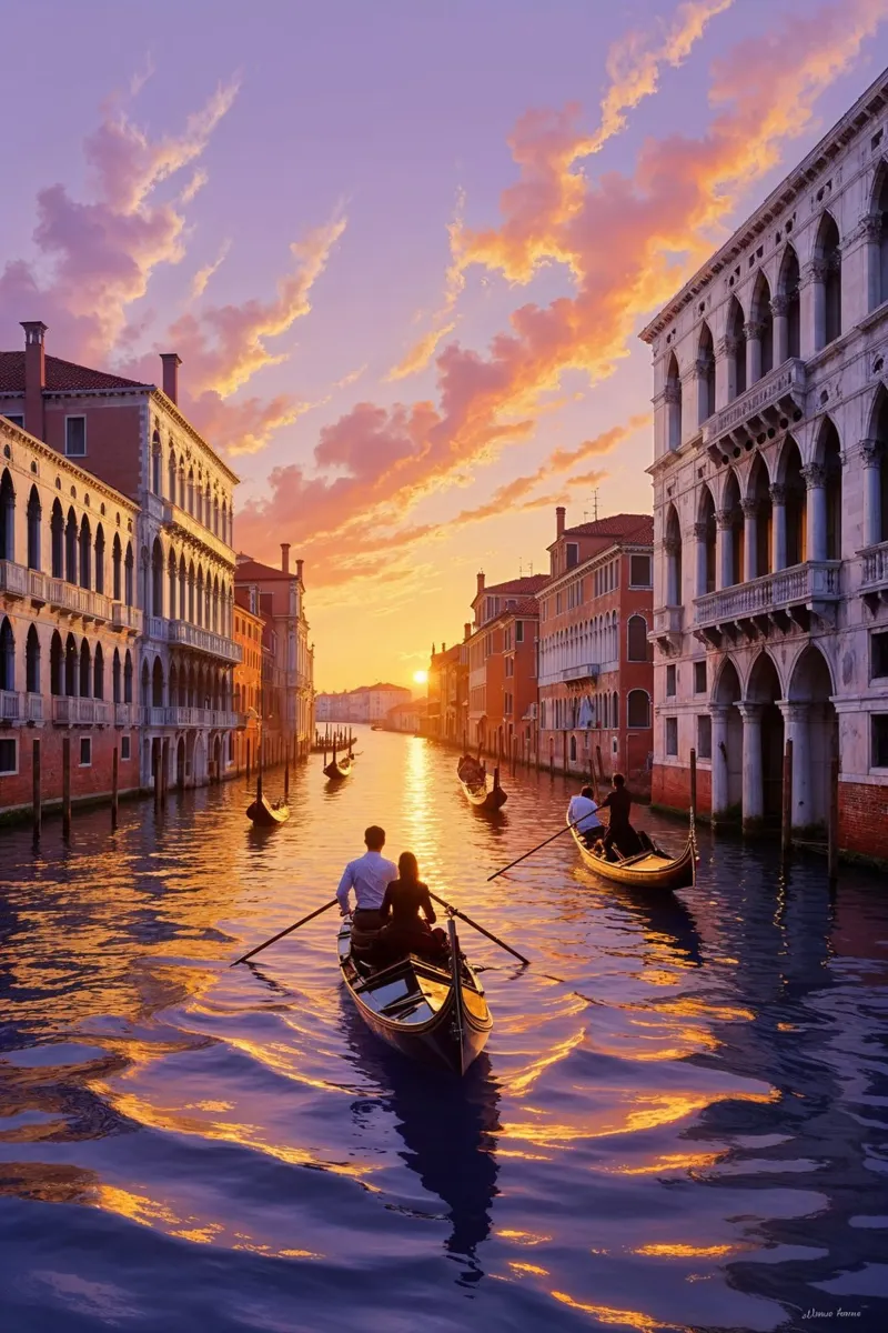 Golden Hour on the Grand Canal alluminio dibond da AlbertKlee