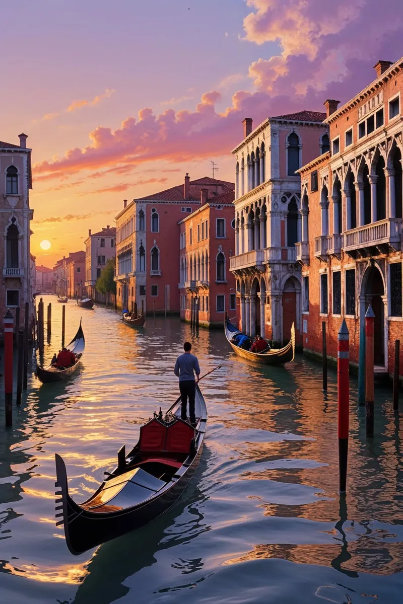 Timeless Gondola Ride in Venice carta hahnemühle da AlbertKlee
