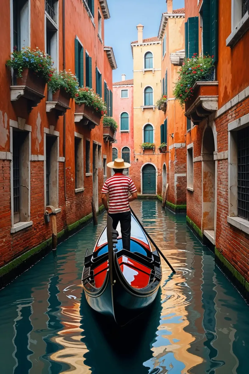 Serene Gondola Ride Through Venetian Canals alluminio dibond da AlbertKlee