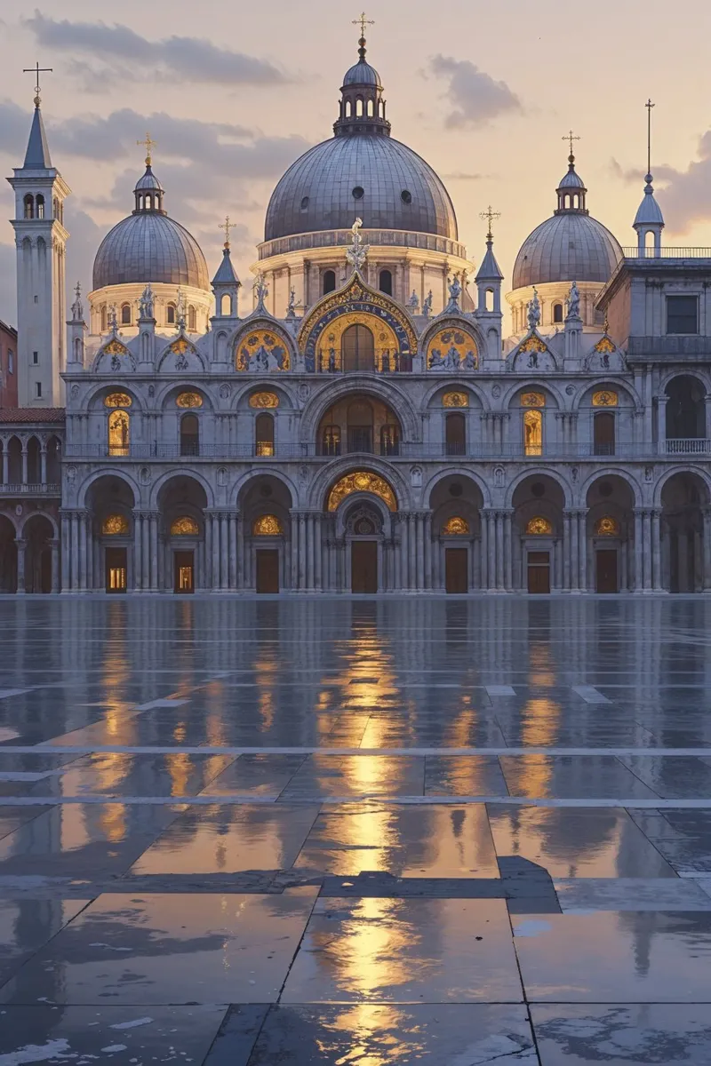 Twilight Reflections of St. Mark’s Basilica alluminio dibond da AlbertKlee