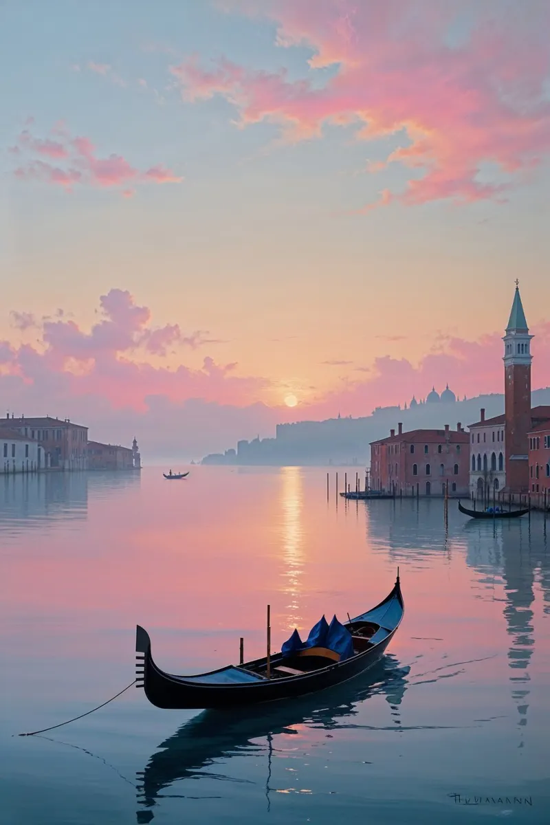 Venetian Sunset Serenity carta hahnemühle da AlbertKlee