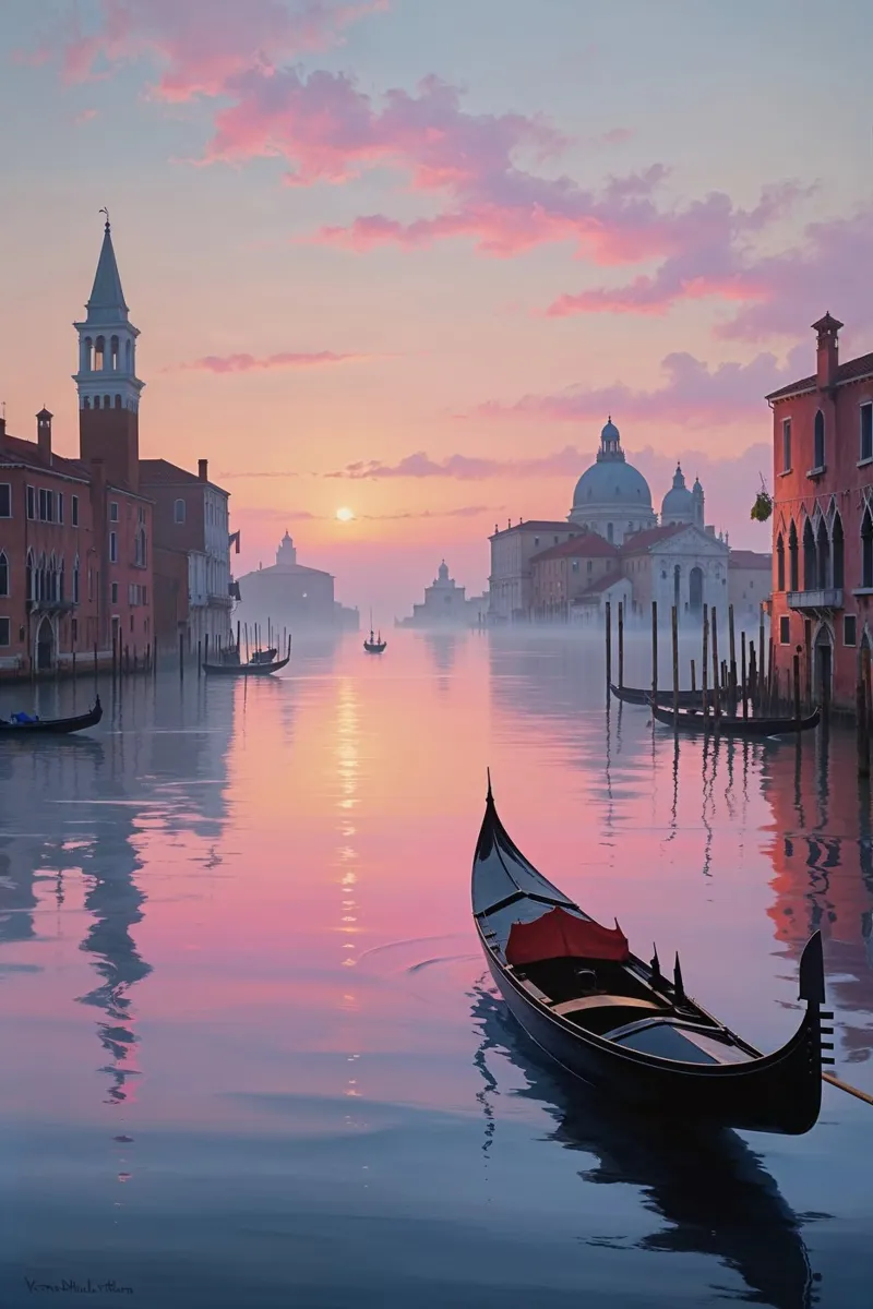 Whispers of Venice at Dusk carta hahnemühle da AlbertKlee