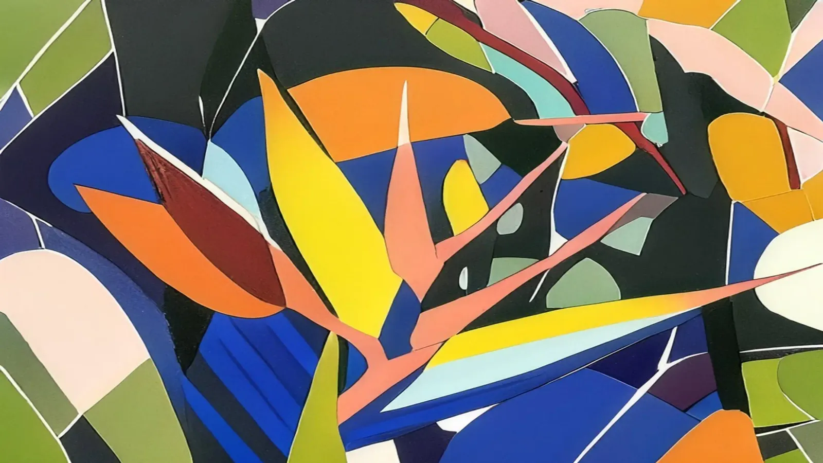 Blumen_7 poster con telaio in legno da Abstract Art by LK