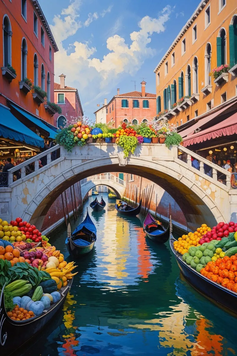 Rialto Market Vibrance in Venice poster da AlbertKlee