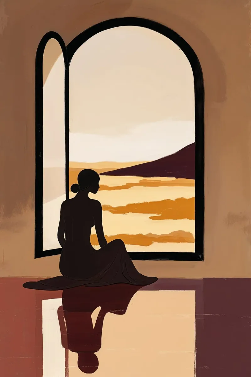Silhouette Reflection in a Sunlit Archway poster da AlbertKlee