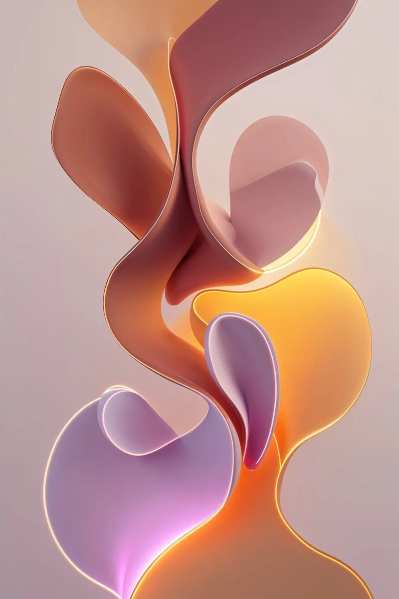 Fluid Abstract Sculpture in Warm Pastels carta hahnemühle da AlbertKlee