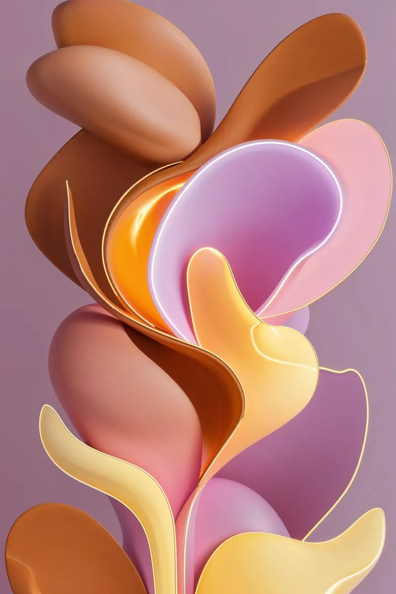 Layered Abstract Art in Soft Pastel Hues pannello forex da AlbertKlee