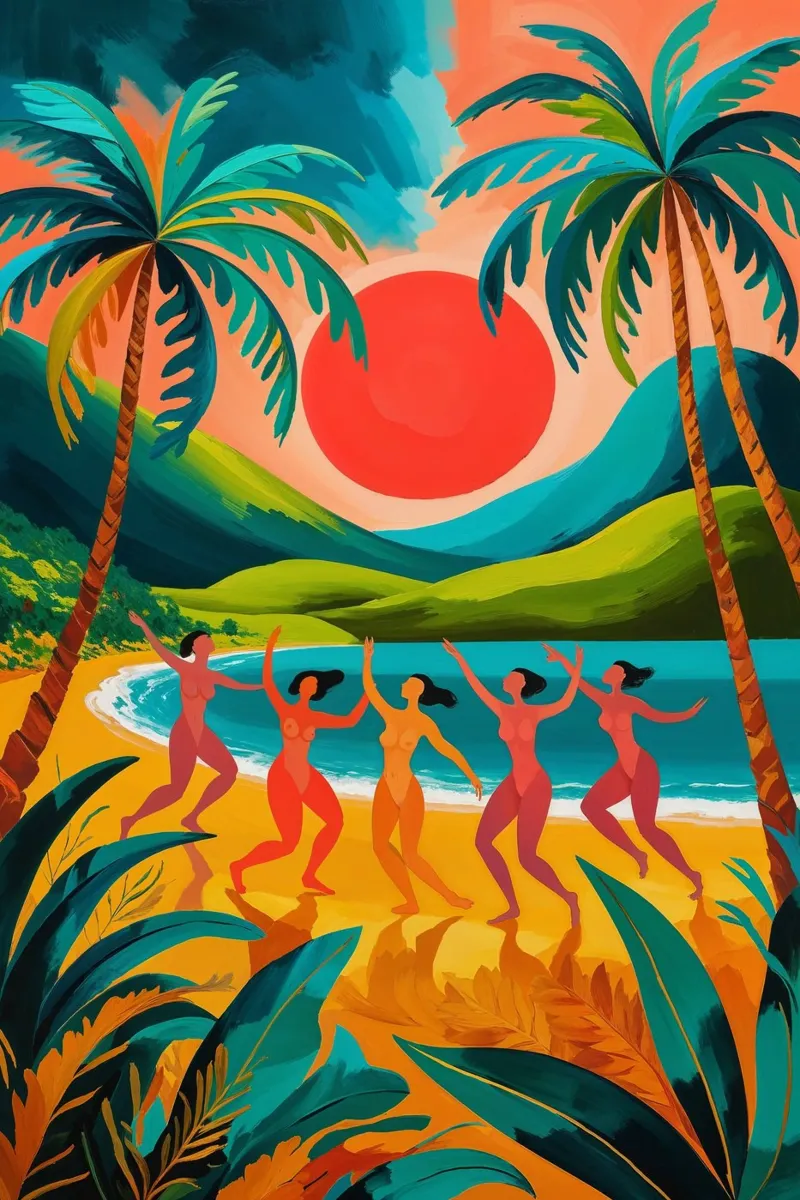 Sunset Ritual by the Sea poster con telaio in plastica da AlbertKlee