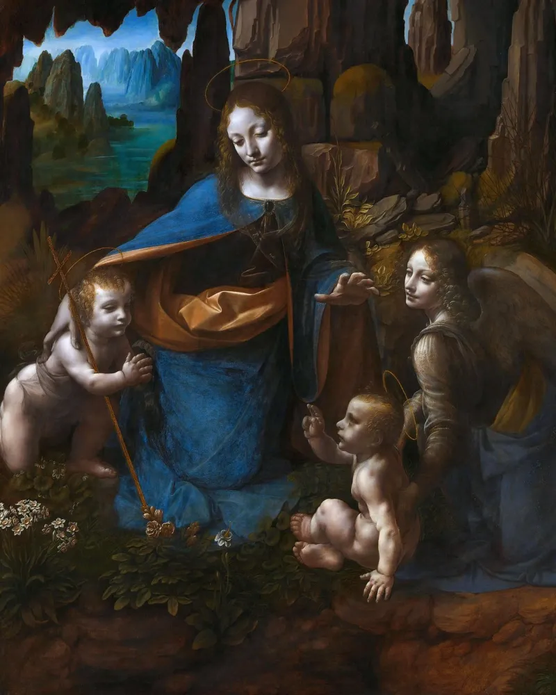 Leonardo da Vinci - La Vergine delle Rocce pellicola backlit da Timeless Artworks