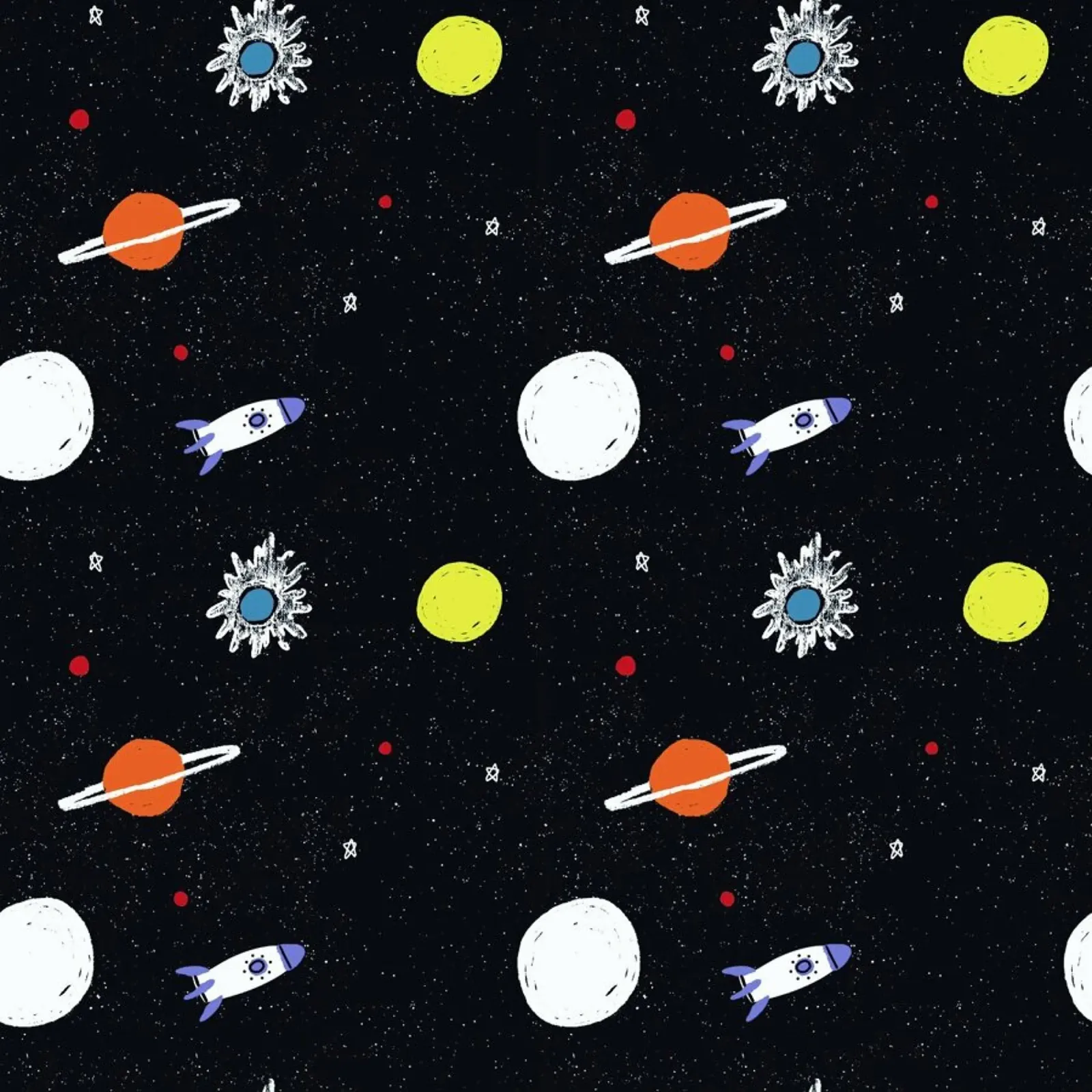 Planeten Patroon canvas van Alex Foster