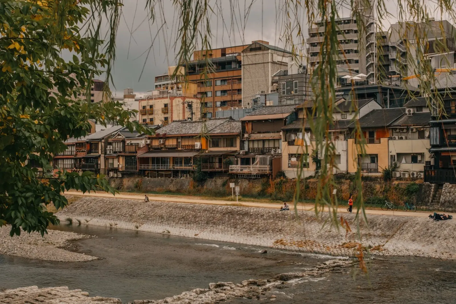 Fiume di Kyoto, Giappone pellicola backlit da Marcel Bisig