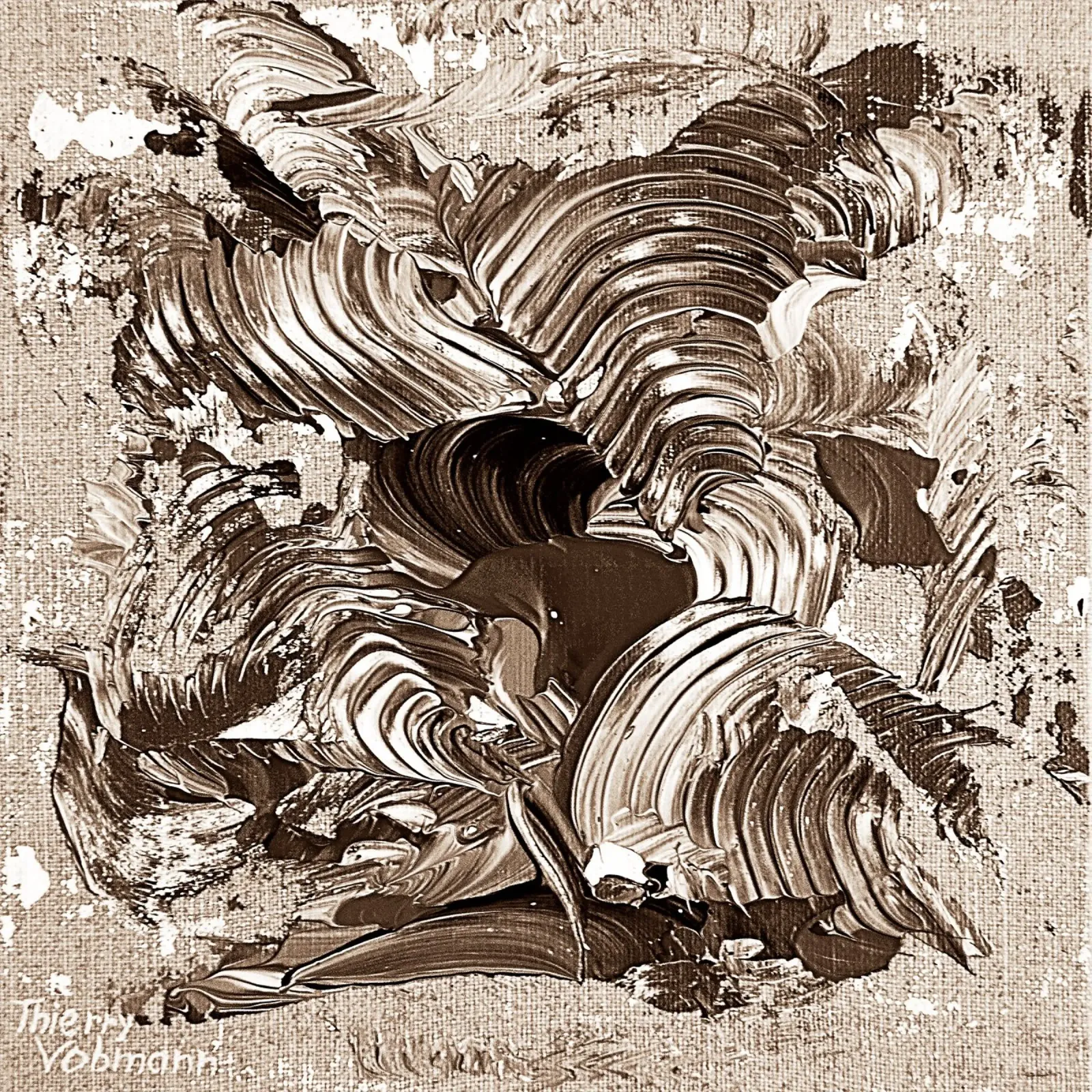SEPIA 9 alu-dibond by Thierry Vobmann Abstract painting