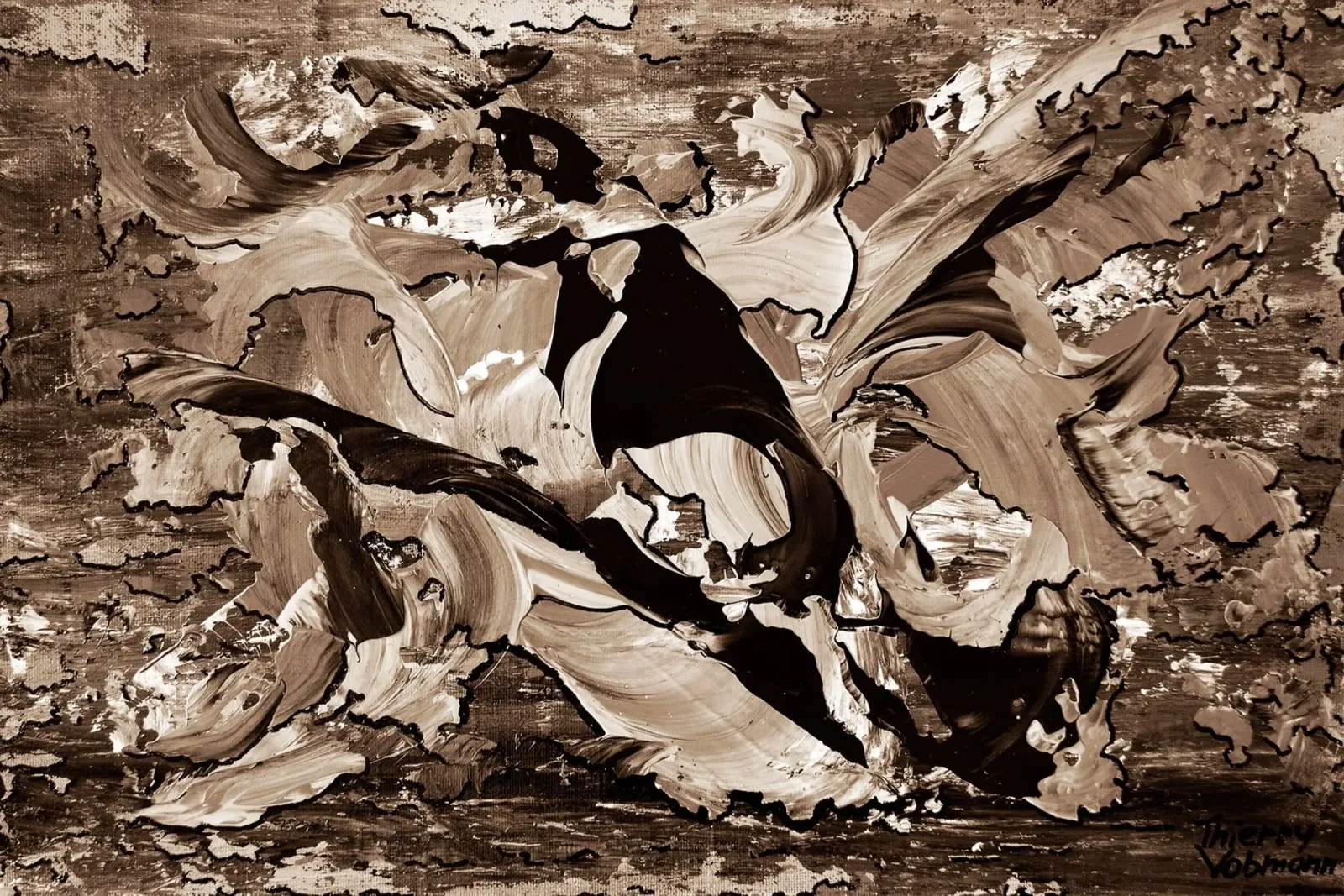 SEPIA 10 pellicola backlit da Thierry Vobmann Abstract painting