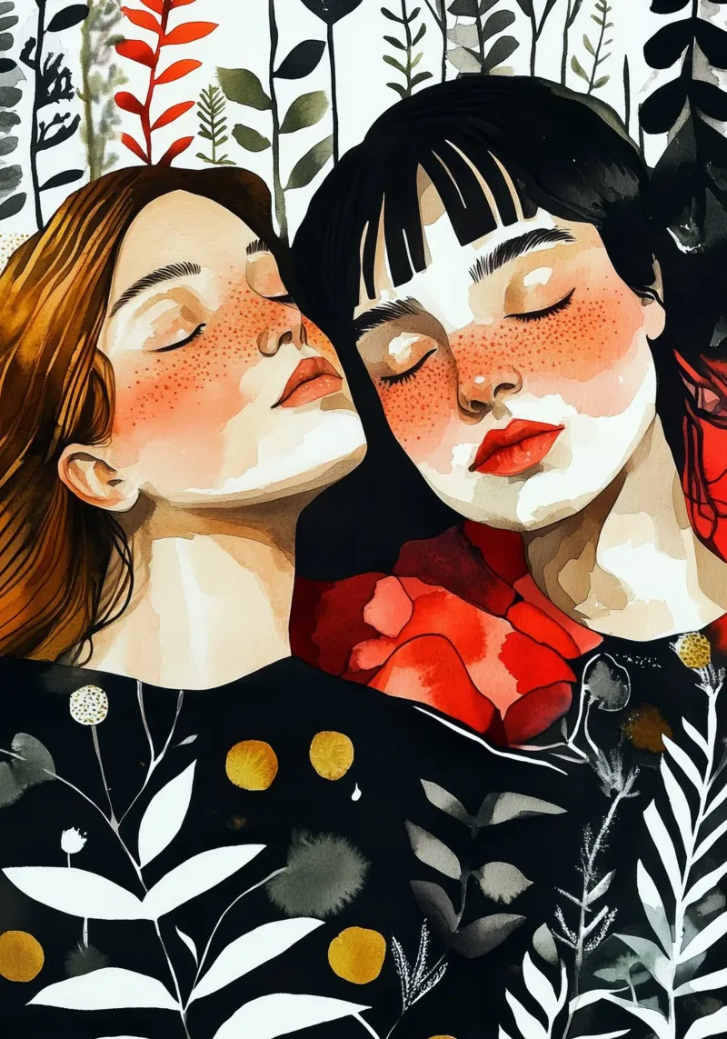 L'amore è nell'aria pittura digitale ad acquerello pellicola backlit da Justyna Jaszke JBJart
