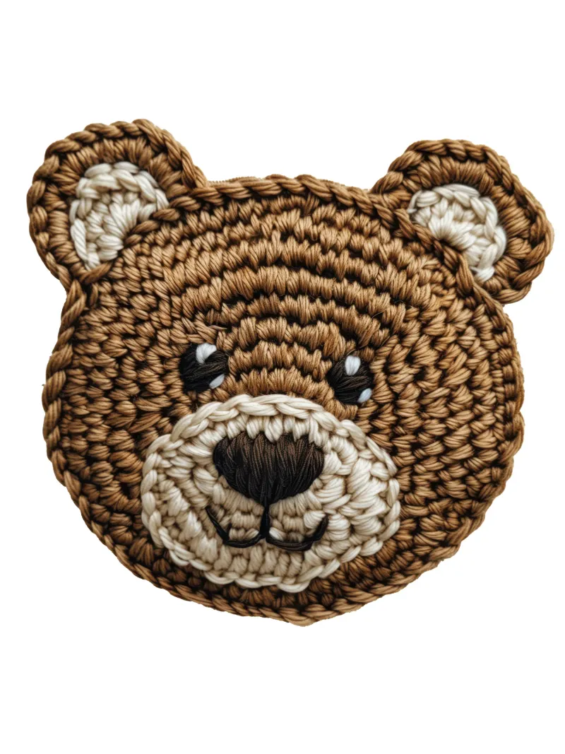 Simpatica testa di orso marrone ricamata per bambini pellicola backlit da Autofocus
