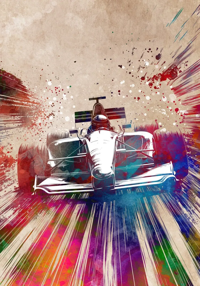 Autosport kunst hahnemühle van Justyna Jaszke JBJart