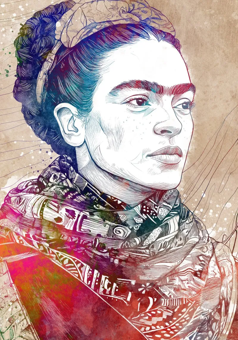 Frida arte digitale pannello forex da Justyna Jaszke JBJart