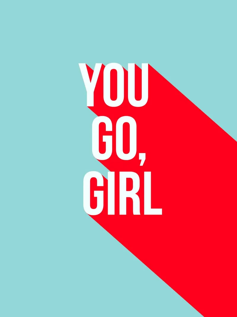 You Go Girl Power Tipografia retrò poster con telaio in legno da Dominique Vari Words