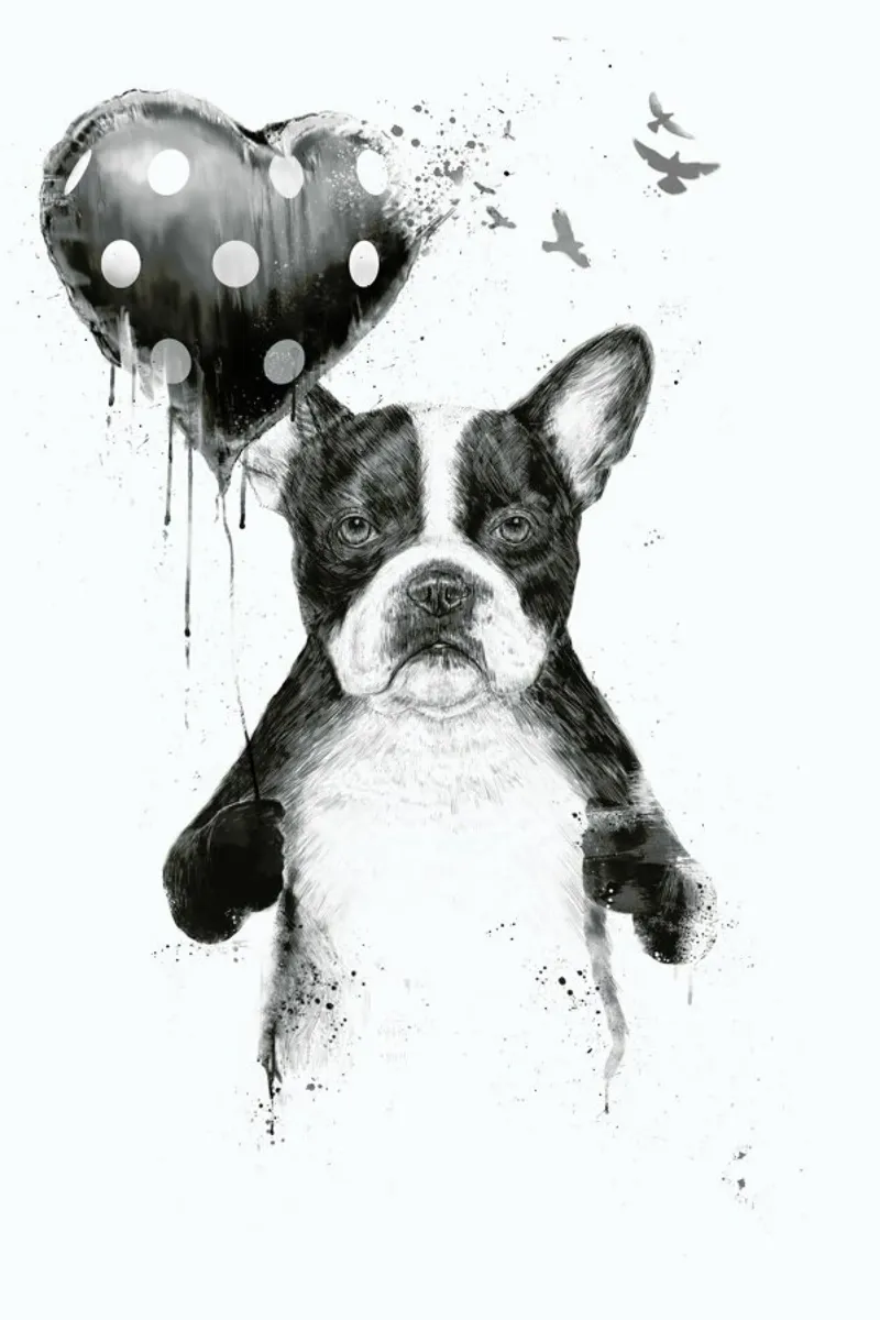 My Heart Goes Boom poster con telaio in plastica da Balazs Solti