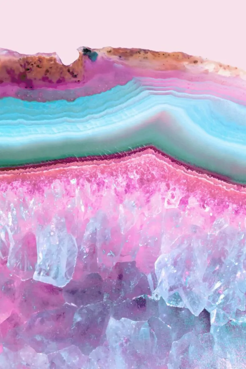Rose Quartz and Serenity Agate pellicola backlit da cafelab