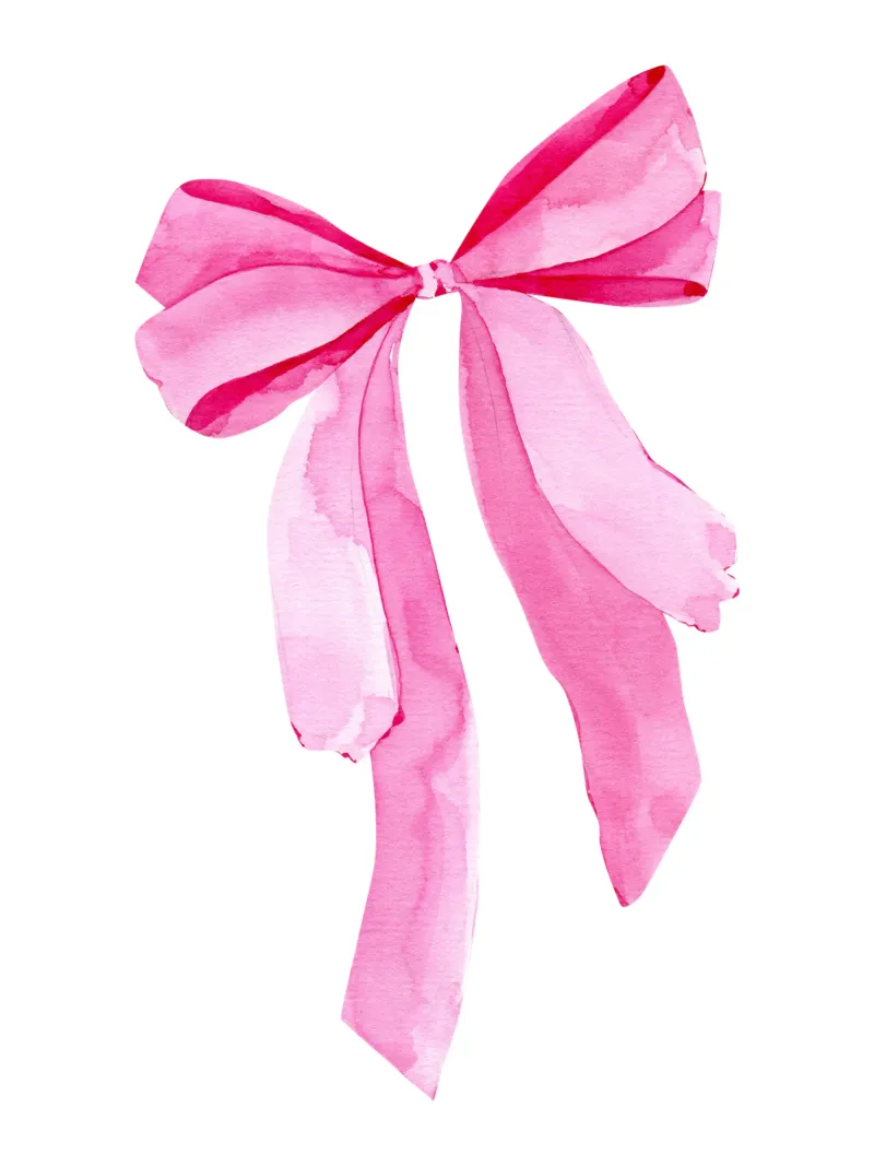 Fiocco acquerellato rosa, stampa fiocco Coquette, fiocco adesivo poster con telaio in legno da Coquette Club