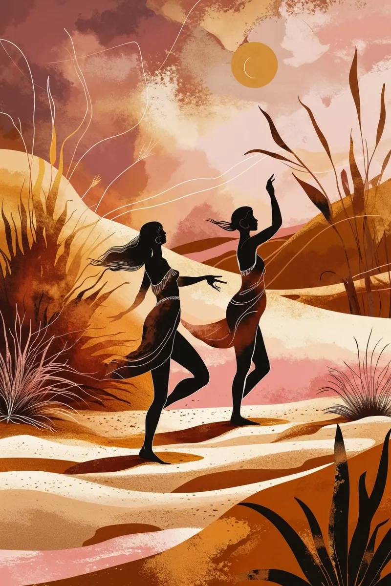 Dancing Spirits in the Desert carta hahnemühle da AlbertKlee