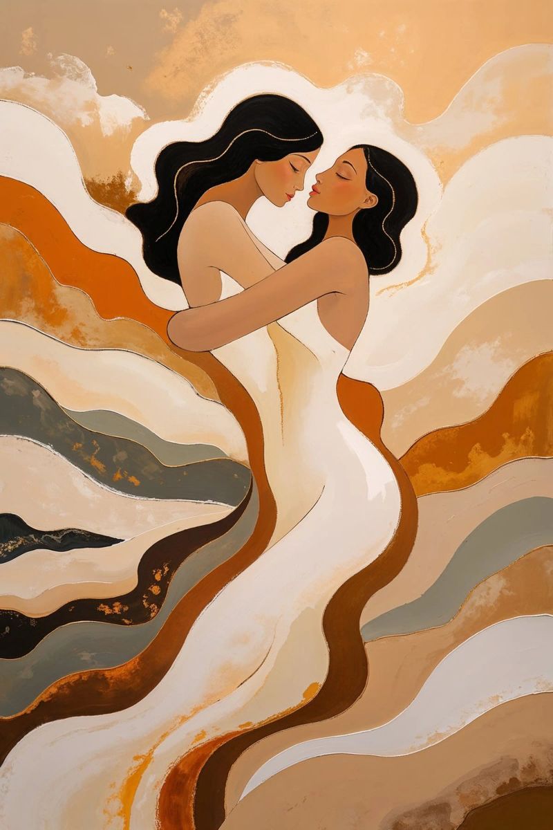 Ethereal Embrace in Flowing Serenity poster by AlbertKlee