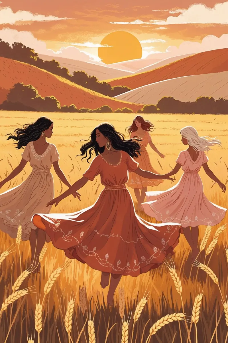 Golden Sunset Dance in Wheat Fields pannello forex da AlbertKlee