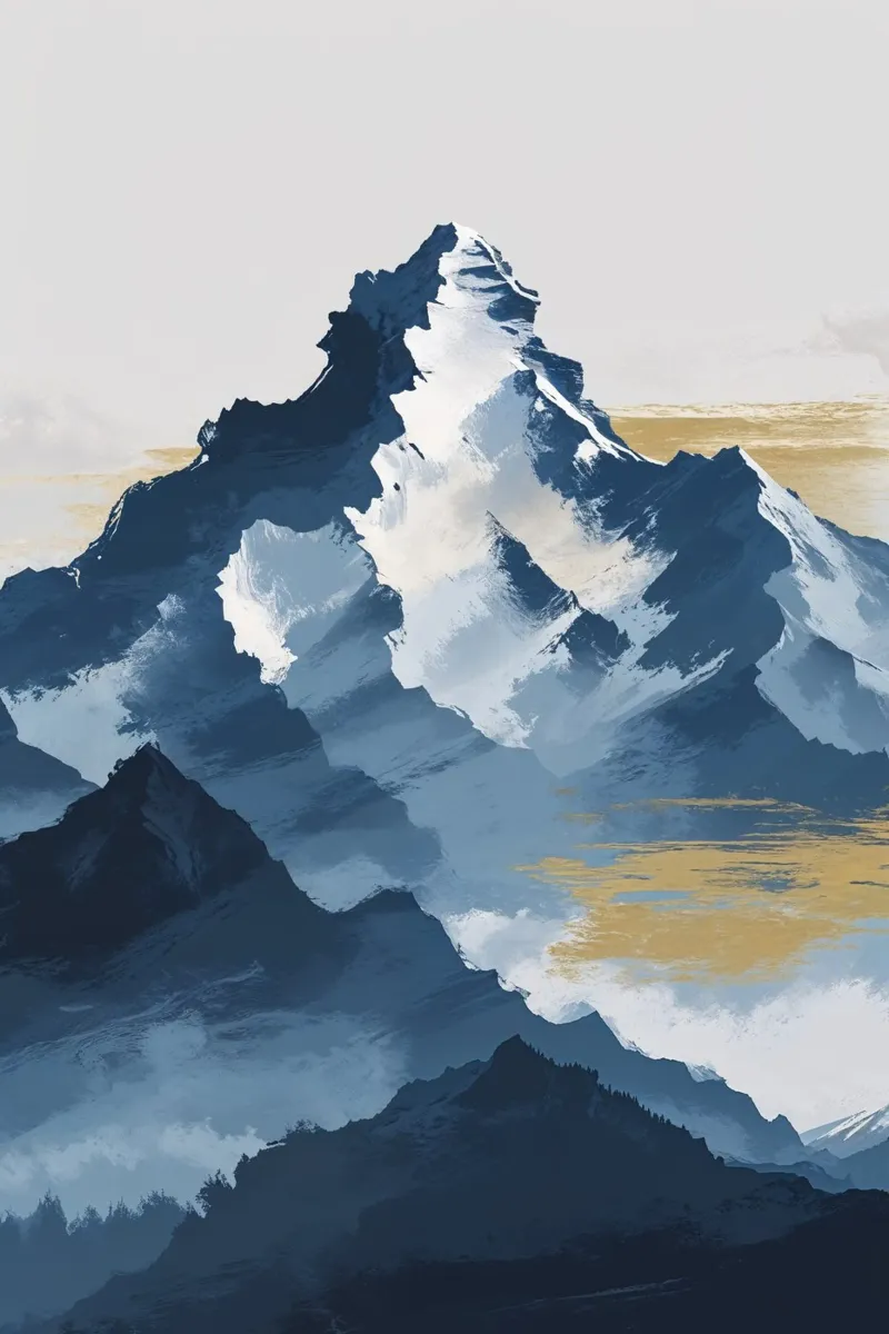 Abstract Blue Tones of Kangchenjunga carta hahnemühle da AlbertKlee