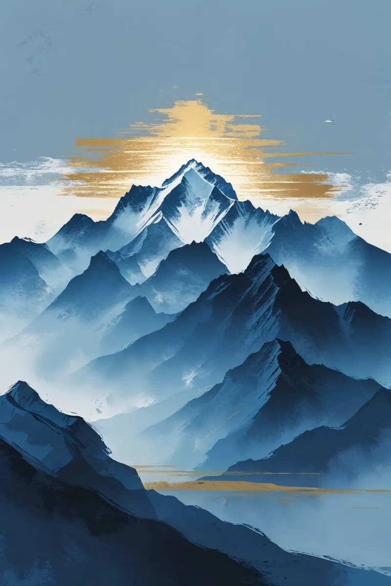 Distant View of Kangchenjunga in Golden Mist poster da AlbertKlee