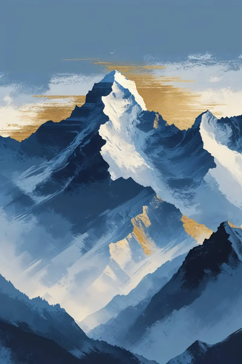 Kangchenjunga in Textured Abstract Expression hahnemühle de AlbertKlee