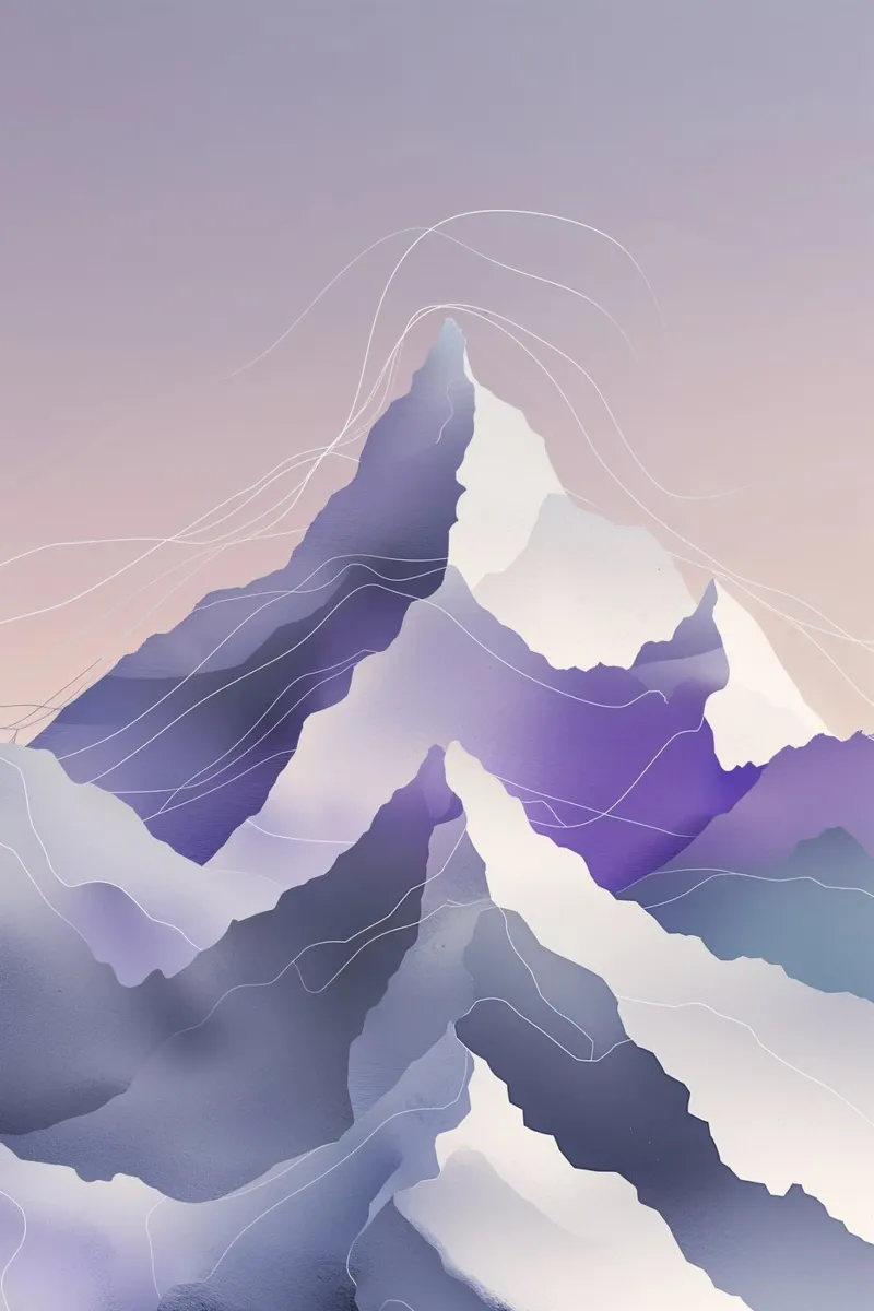 Kangchenjunga in Gradient Tones and Flowing Forms Acryl-Glas von AlbertKlee